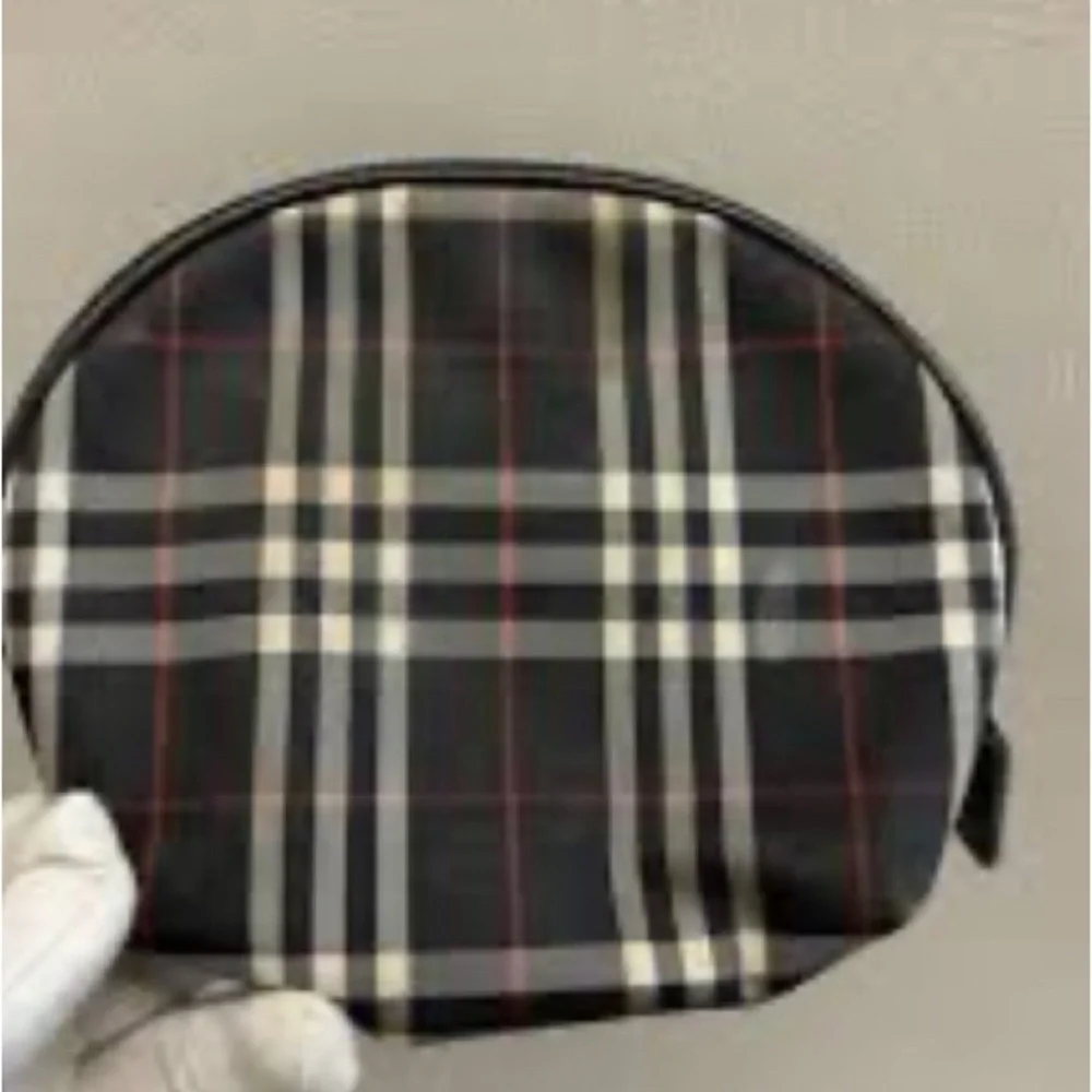 Burberry Black and Cream Check Cosmetic Bag